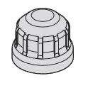 Aerosol-tight caps for 100 mL round buckets