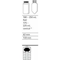 Adapter, for 1 bottle 180 - 250 mL flat/175 - 225 mL conical 