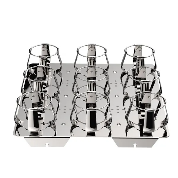 Base plate with 9 Stainless steel clamps : 9 x 250 ml