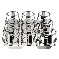 Base plate with 9 Stainless steel clamps : 9 x 500 ml