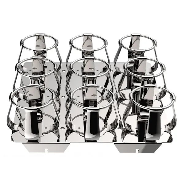 Base plate with 9 Stainless steel clamps : 9 x 500 ml